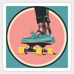 Retro Skateboarder - Alternative Color Scheme Sticker